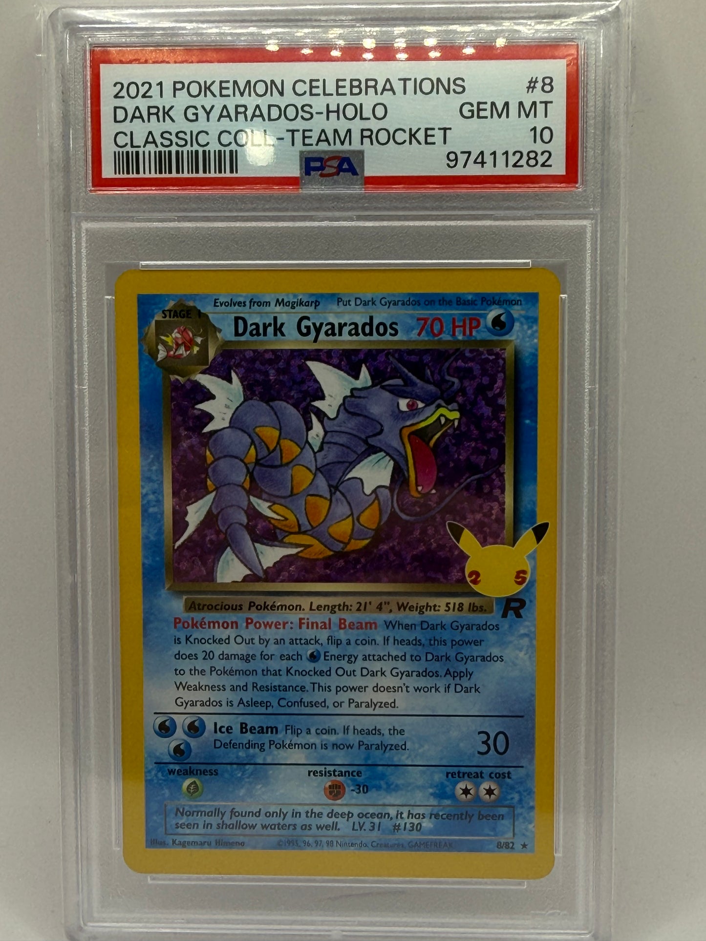 2021 Pokemon Celebrations #8 DARK GYARADOS PSA 10